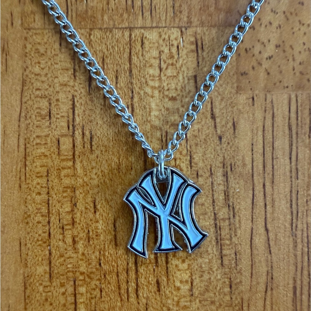 Silver New York Yankees Necklace